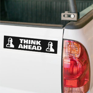 Autocollant De Voiture Pensez à l'avant amusant morceau d'échecs morceau 