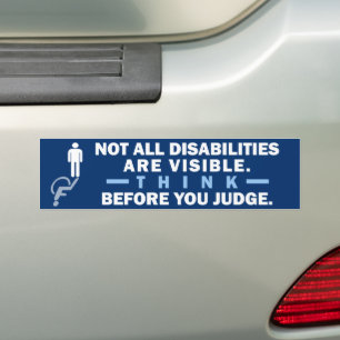 Autocollant De Voiture Pensez Avant De Juger L'Incapacité Invisible