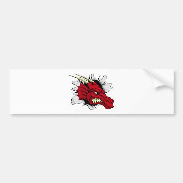 Autocollant De Voiture Percée rouge de dragon (Devant)