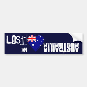 Autocollant De Voiture Perdu au coeur australien de drapeau de
