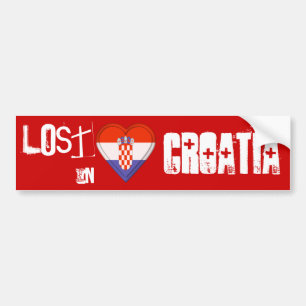 Autocollant De Voiture Perdu au coeur de drapeau de la Croatie