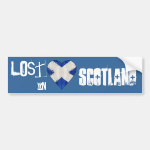 Autocollant De Voiture Perdu au coeur écossais de drapeau de l'Ecosse