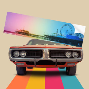Autocollant De Voiture Père Noël Monica Pier Couleurs arc-en-ciel