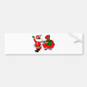 Autocollant De Voiture père Noël noire mme claus