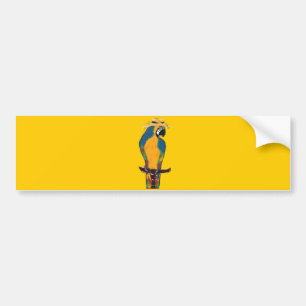 Autocollant De Voiture Perroquet bleu et jaune