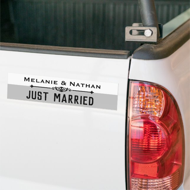 Autocollant De Voiture Personalised Stylsh Just Married (Sur camion)