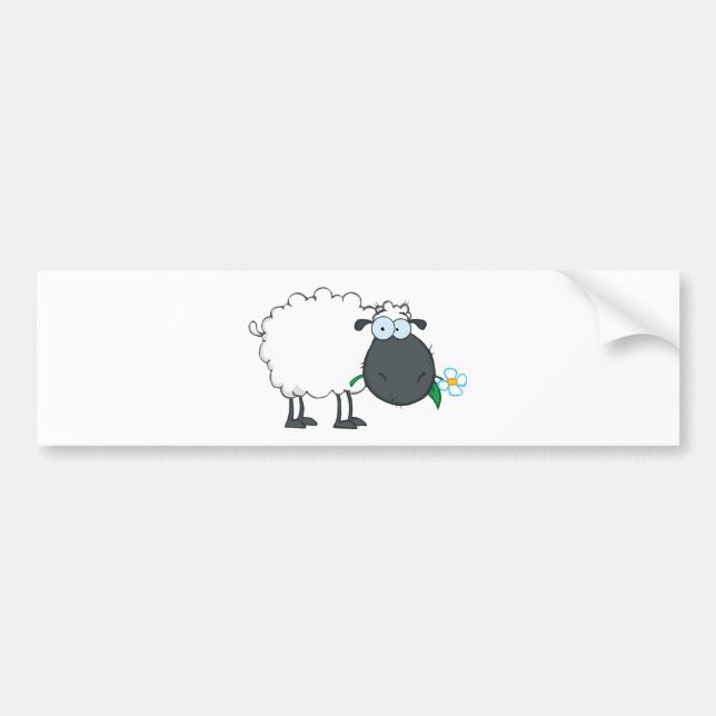 Autocollant De Voiture Personnage de dessin animé de moutons blancs (Devant)