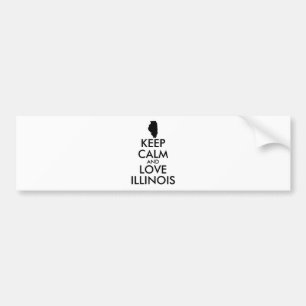 Autocollant De Voiture Personnalisable CONSERVEZ CALME et LOVE ILLINOIS