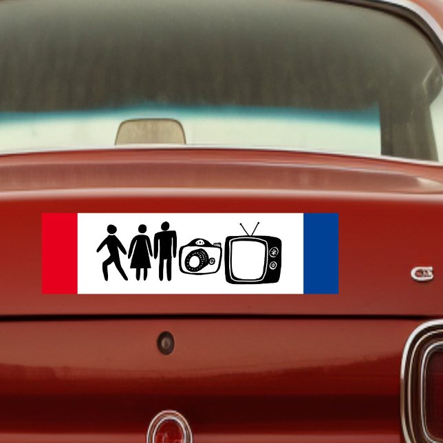 Autocollant De Voiture Personne Femme Homme Caméra TV (Person Woman Man Camera TV  TRUMP Bumper Sticker
)