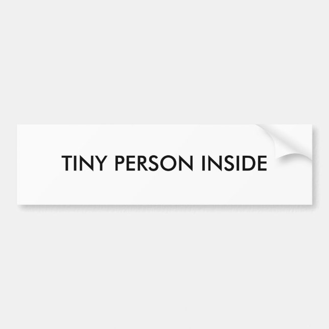 AUTOCOLLANT DE VOITURE PERSONNE MINUSCULE À L'INTÉRIEUR (Devant)