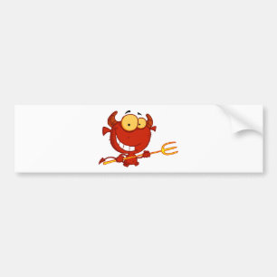 Autocollant De Voiture Petit diable de bande dessinée avec la fourche