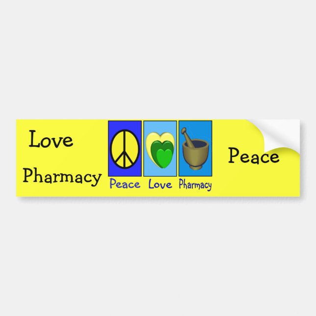 Autocollant De Voiture Pharmacie d'amour de paix (Devant)