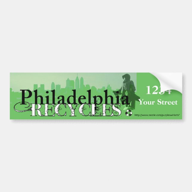 Autocollant De Voiture Philadelphie réutilise (horizon et Penn) (Devant)