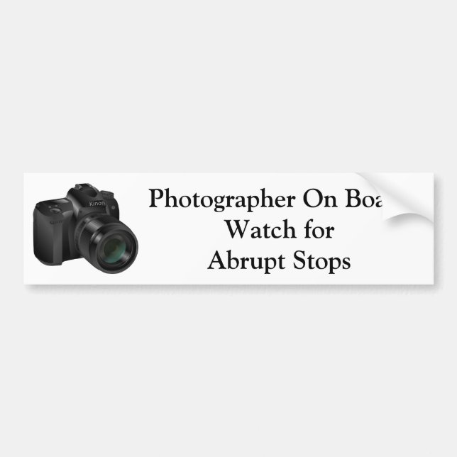 Autocollant De Voiture Photographe À Bord #2 Bumper Sticker (Devant)