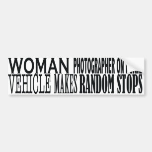 AUTOCOLLANT DE VOITURE PHOTOGRAPHE DE FEMME À BORD