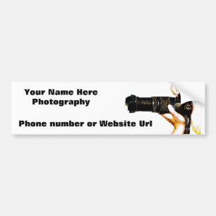 Autocollant De Voiture Photographe tenant l'appareil-photo de DSLR