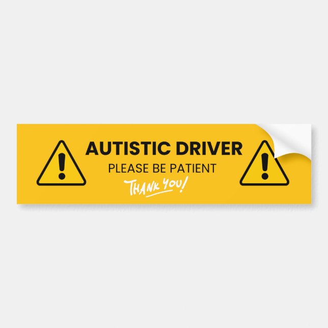 Autocollant De Voiture Pilote Autistique Soyez Patient Sensibilisation su (Devant)