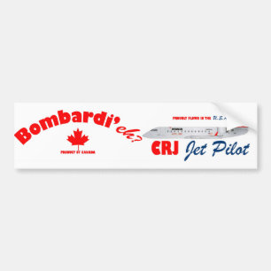 Autocollant De Voiture Pilote de jet de Bombardi'eh CRJ