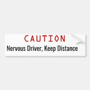 Autocollant De Voiture Pilote nerveux, restez à distance drôle Bumper Sti