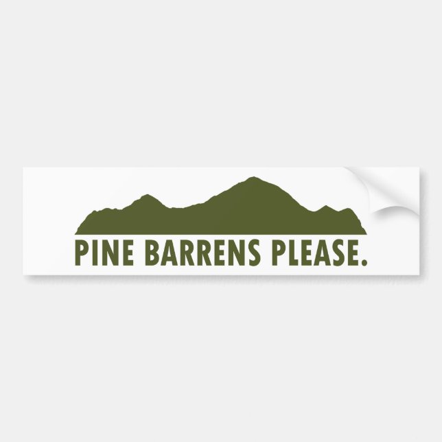 Autocollant De Voiture Pine Barrens S'Il Vous Plaît (Devant)