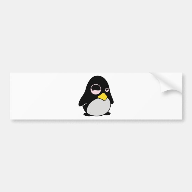 AUTOCOLLANT DE VOITURE PINGOUIN PARESSEUX DE LINUX TUX (Devant)