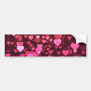 Autocollant De Voiture Pink Bokeh Hearts papier peint Arrière - plan numé