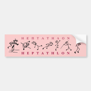 Autocollant De Voiture Pink Heptathlon sticker Track and Field