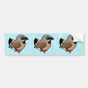 Autocollant De Voiture Pinson Noir-throated de Birdorable