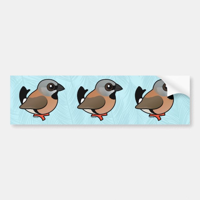 Autocollant De Voiture Pinson Noir-throated de Birdorable (Devant)
