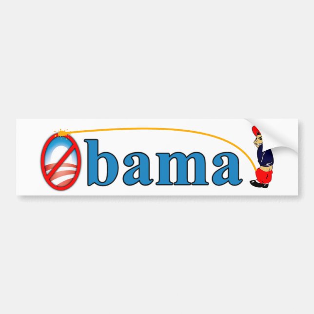 Autocollant De Voiture Pipi sur Obama (Devant)