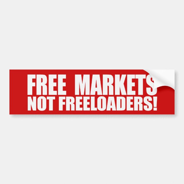 Autocollant De Voiture PIQUE-ASSIETTES T Bumpersticker des MARCHÉS LIBRES (Devant)