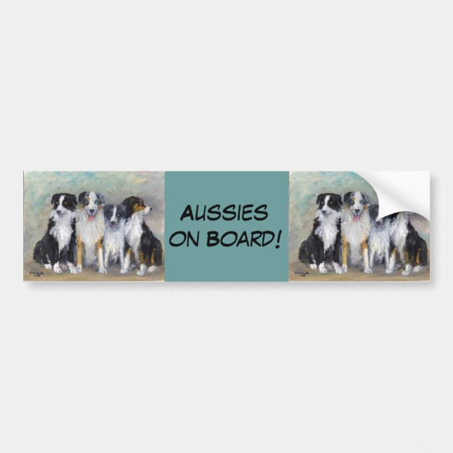 Autocollant De Voiture Pirate et filles - bergers australiens (Devant)