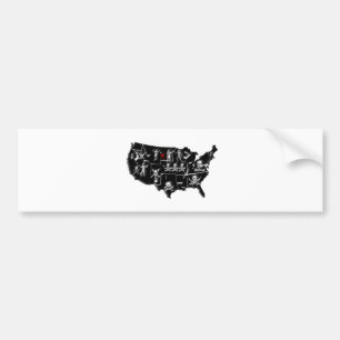 AUTOCOLLANT DE VOITURE PIRATE ETATS-UNIS