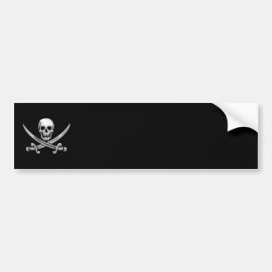 Autocollant De Voiture Pirate Skull & Shones d'épée (TLAPD)