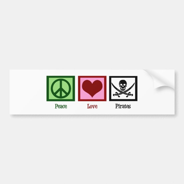 Autocollant De Voiture Pirates d'amour de paix (Devant)