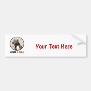 Autocollant De Voiture Pitbull gris et blanc Incred-je-Taureau