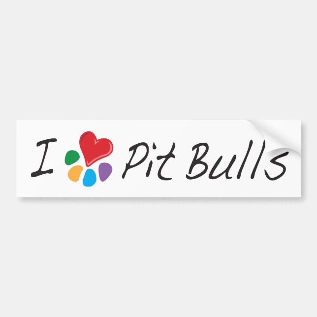 Autocollant De Voiture Pitbulls animaux de coeur de Lover_I (Devant)