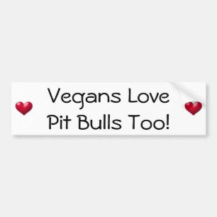 Autocollant De Voiture Pitbulls d'amour de végétaliens aussi ! Adhésif