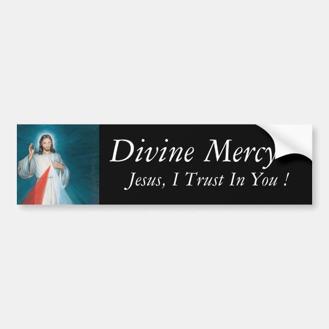 Autocollant De Voiture Pitié divine Jésus, je fais confiance dans vous ! (Devant)