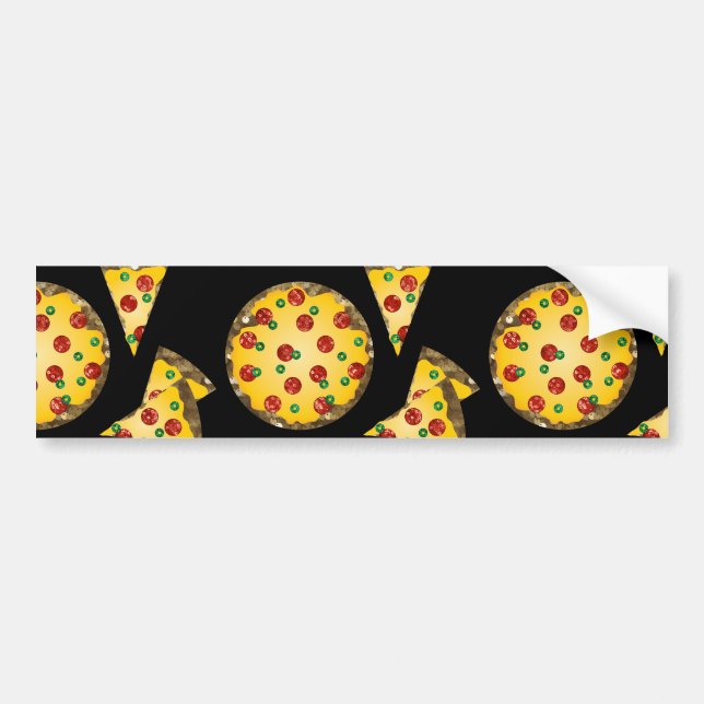 Autocollant De Voiture pizza à paillettes (Devant)