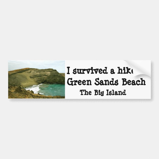 Autocollant De Voiture Plage verte Hawaï de sables (Devant)