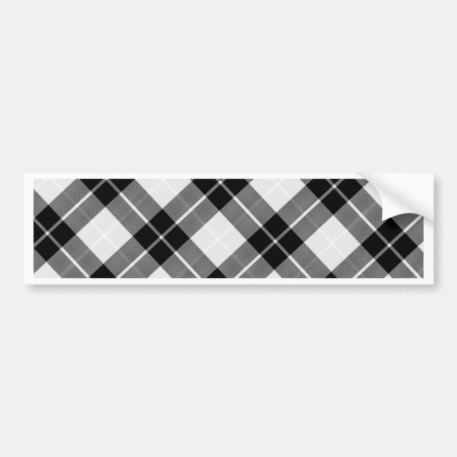 Autocollant De Voiture Plaid noir et blanc (Devant)