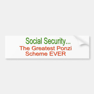 Autocollant De Voiture Plan de Ponzi de sécurité sociale