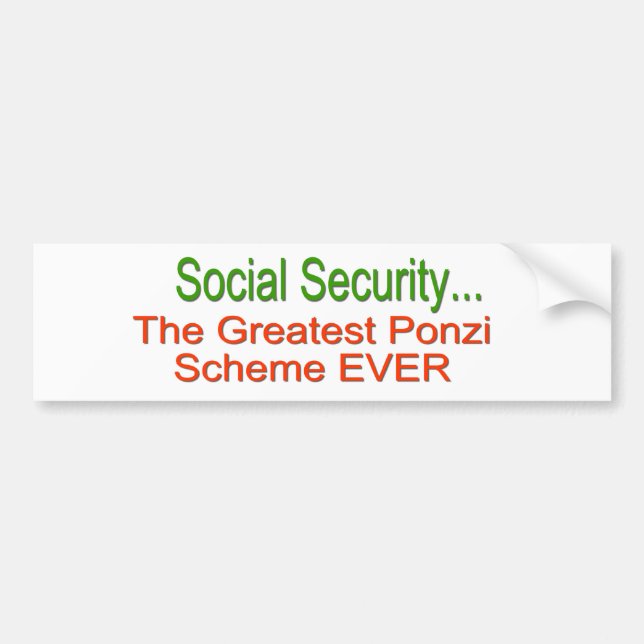 Autocollant De Voiture Plan de Ponzi de sécurité sociale (Devant)