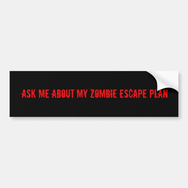 AUTOCOLLANT DE VOITURE PLAN DE ZOMBI (Devant)