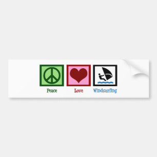 Autocollant De Voiture Planche à voile d'amour de paix