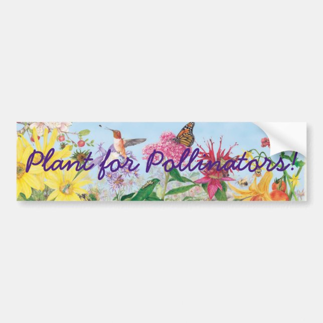Autocollant De Voiture Plante pour des pollinisateurs ! (Devant)