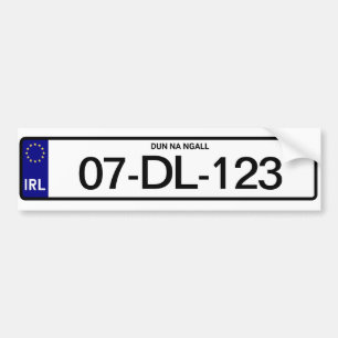 Autocollant De Voiture Plaque automobile irlandaise personnalisée Irland