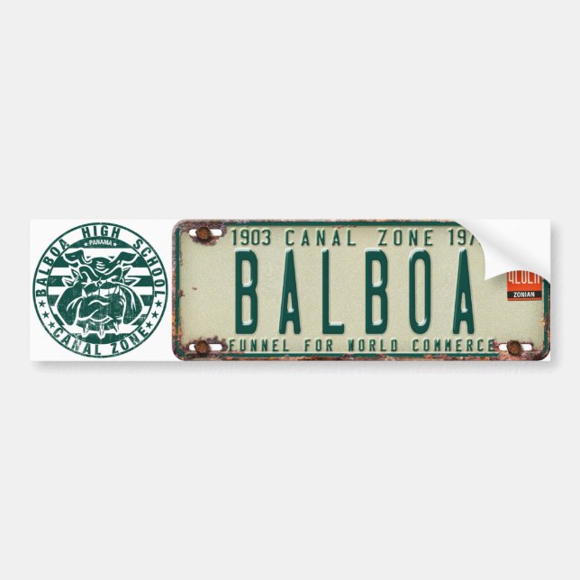 Autocollant De Voiture Plaque de licence PCZ et BHS : Balboa (Devant)