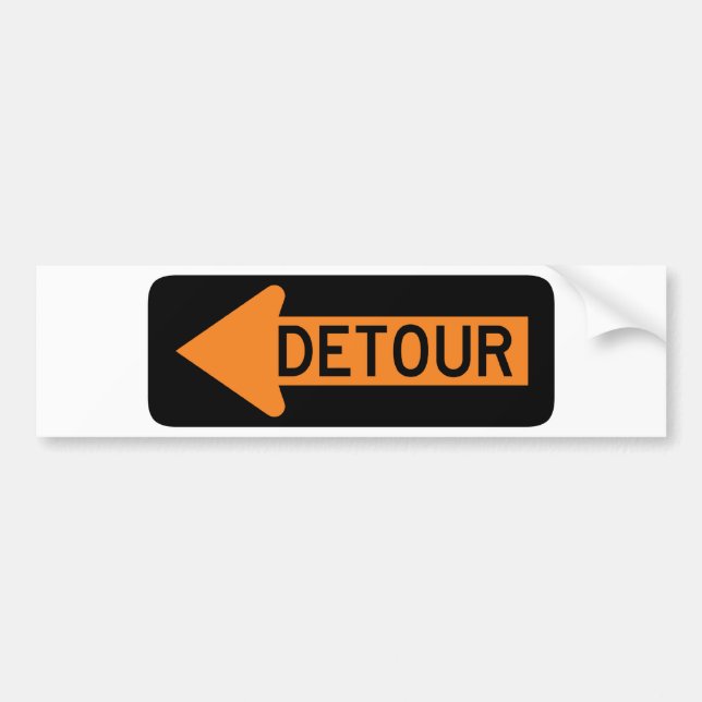 Autocollant De Voiture Plaque de rue de détour (Devant)